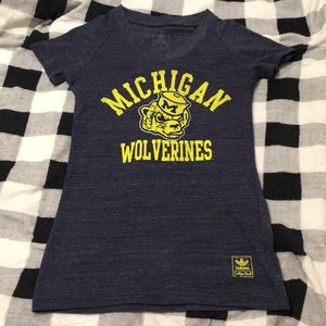 Vintage Wolverine Adidas Michigan shirt small blue